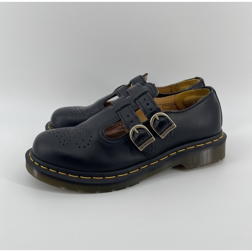 Dr Martens 12916 Mary Jane‎ Shoes Navy Blue Leather Womens US 8 EU 39